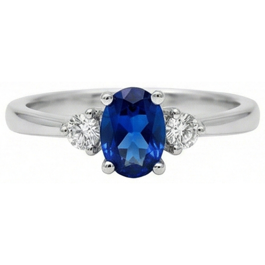 natural round sapphire 4.50ct ring side angle