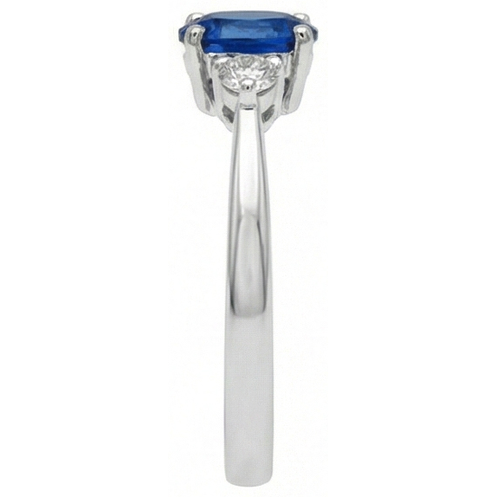 natural round sapphire 4.50ct ring profile view