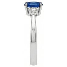 natural round sapphire 4.50ct ring profile view
