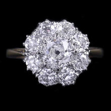 White Real Gold Cluster Engagement Ring