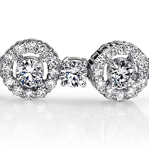 White Round Real Diamonds Tennis Bracelet Gold 14K 9.40 Carats