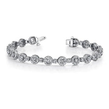 White Round Real Diamonds Tennis Bracelet Gold 14K 9.40 Carats