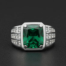 Radiant Colombian Emerald ring in 10K White Gold – main view