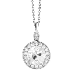 Old Mine Cut Fine Diamond Pendant in 14K White Gold – 4 ct