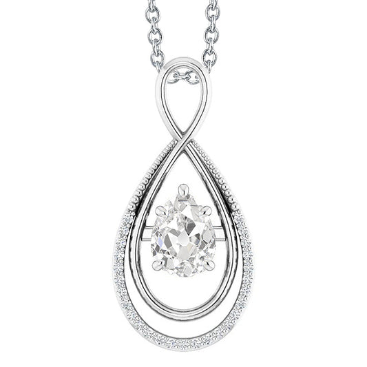 Old Mine Cut Fine Diamond ring in 14K White Gold – main view