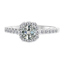 Antique Cushion Diamond ring in 14K White Gold – main view