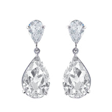 Brilliant Diamond Old Mine Cut Drop Earrings in 14K White Gold – main view