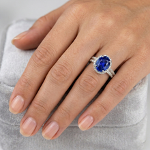 White Gold 4.81 Carat Ceylon Sapphire Natural Earth Mined DIAMOND ( NOT LAB GROWN )s Double Shank Ring