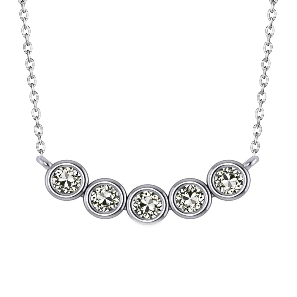 Authentic Fine Diamond Drop Pendant 5 ct 14 Karat White Gold – main view