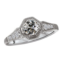 Accent Solitaire Ring 14K White Gold with Brilliant Diamond – main view