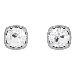 14K White Gold Stud Earrings with Diamond – 4 ct