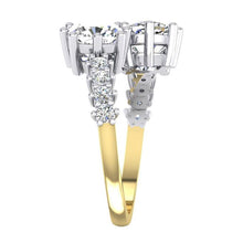 White Gold Double Cushion Cut Diamond Ring 3.30 Carats 14K