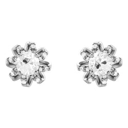 Real Diamond Drop Earrings – 14K White Gold 1 ct