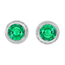 Fine Emerald Gemstone Earring 2-ct 14K White Gold – main view