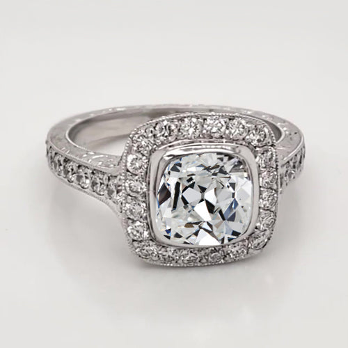 Earth-Mined Diamond Halo Engagement Ring – main view