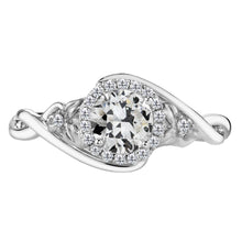 Brilliant Diamond Antique Cushion Engagement Ring in 14K White Gold – main view