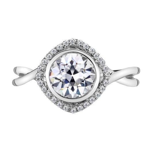 Fine Diamond Halo Setting Ring 2-ct 14K White Gold – main view