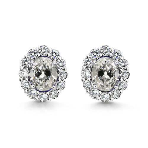 Brilliant Diamond Earrings 1-ct 14K White Gold – main view