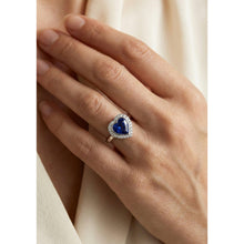 natural round sapphire 4ct ring with diamond accents