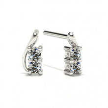 Brilliant Diamond Antique Cushion Earrings in 14 Karat White Gold – main view