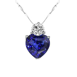 Earth-Mined Royal Blue Sapphire Stone Pendant Necklace 3.50 ct