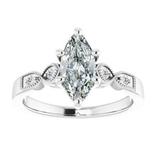 Diamond Accent Solitaire Ring 1-ct 14K White Gold – main view