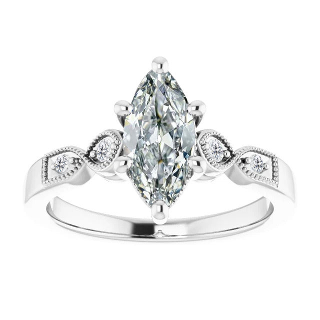 Diamond Accent Solitaire Ring 1-ct 14K White Gold – main view