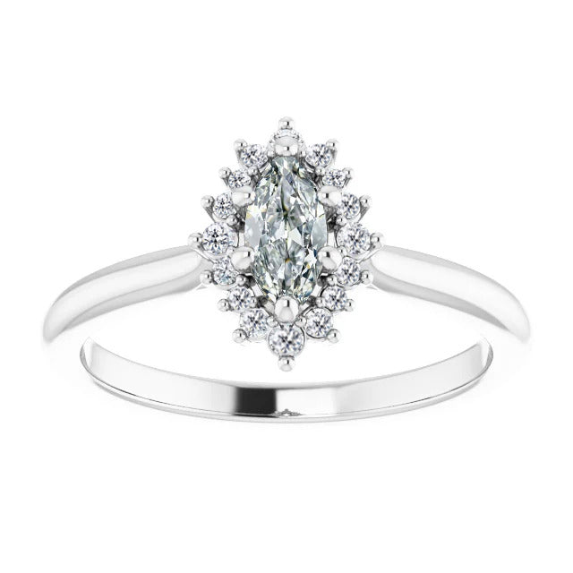 Fine Diamond Halo Ring 1.50-ct 14K White Gold – main view