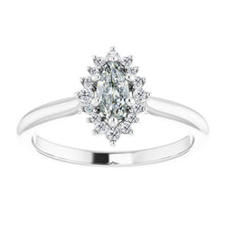 Natural Fine Diamond Halo Ring 1.50 ct – 14K White Gold