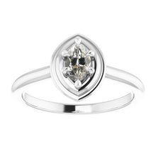 Diamond Marquise Cut Single Stone Ring in 14K White Gold – main view