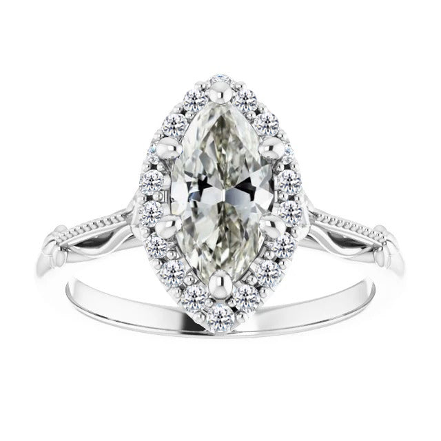 Marquise Brilliant Diamond ring in 14K White Gold – main view