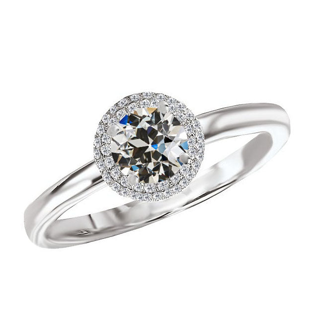Real Diamond Halo Engagement Ring – main view