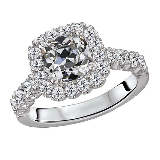Natural Diamond Halo Setting Ring – main view