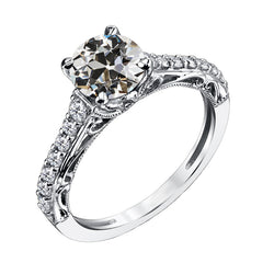 Bespoke Diamond Accent Solitaire Ring 2 ct – 14K White Gold