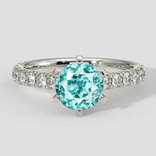 White Gold Paraiba Pave Ring