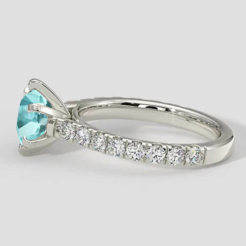 White Gold Paraiba Pave Ring