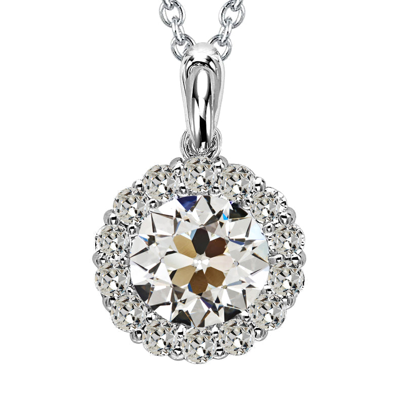 Real Brilliant Diamond Halo 7.50 ct 14K White Gold – main view