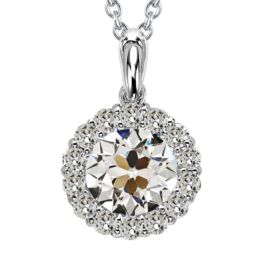 Real Brilliant Diamond Halo 7.50 ct 14K White Gold – main view
