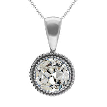 Brilliant Diamond Old Mine Cut Pendant Necklace in 14 Karat White Gold – main view