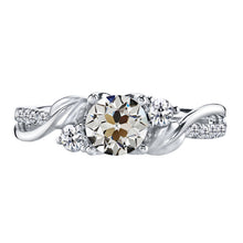 Solitaire Ring with Accents 14K White Gold with Diamond – main view