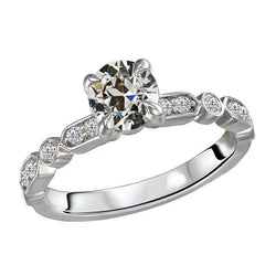Antique Cushion Brilliant Diamond Engagement Ring in 14 Karat