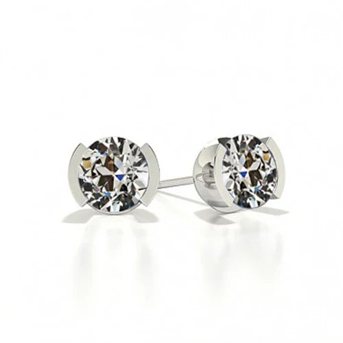 Fine Diamond Drop Earrings 1-ct 14 Karat White Gold – main view