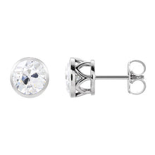 Diamond Antique Cushion Earrings in 14K White Gold – main view