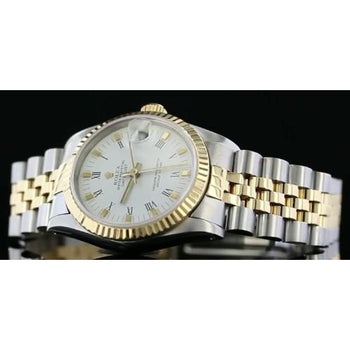 White Stick Dial Rolex Jubilee Bracelet Datejust Watch Gold Ss1