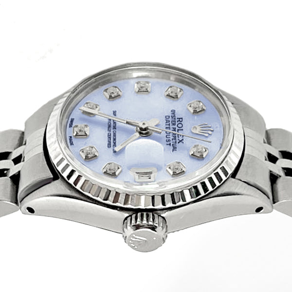 White Diamond Dial Rolex Date Just Watch Jubilee Ss Bracelet