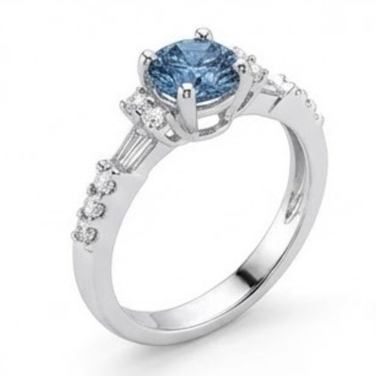 White Gold 1 Carat Blue White Natural Earth Mined DIAMOND ( NOT LAB GROWN )s Engagement Ring