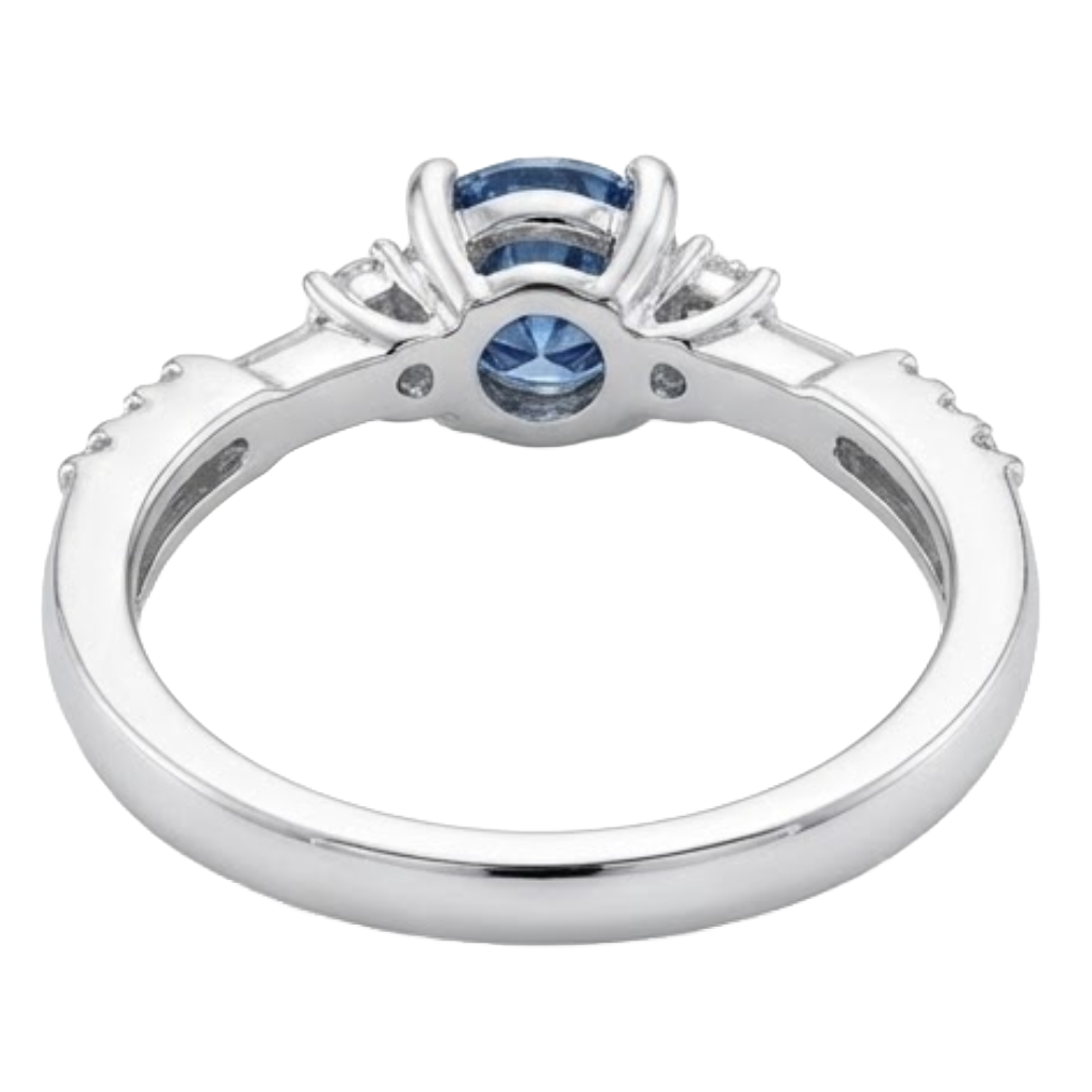 White Gold 1 Carat Blue White Natural Earth Mined Diamonds Engagement Ring