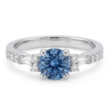 White Gold 1 Carat Blue White Natural Earth Mined Diamonds Engagement Ring