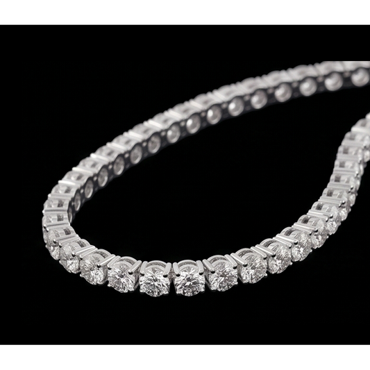 White Gold 9 Carat Lab Grown Diamonds Tennis Necklace 14K