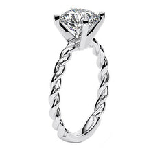 Natural Fine Diamond Solitaire Engagement Ring – side view